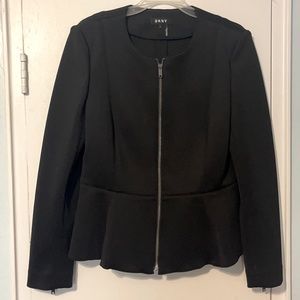 DKNY peplum, collarless jacket